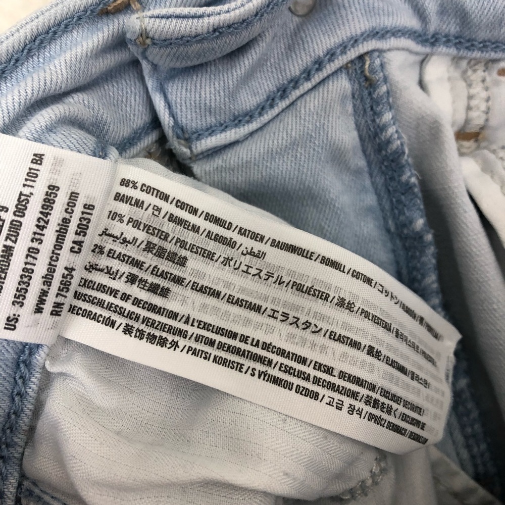 Hollister High-rise Super skinny distressed jeans size 24 light wash grunge - Picture 16 of 16